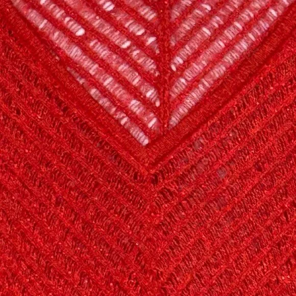 JLO Jennifer Lopez V neck Sparkle Sheer Sweater w/APT Red Cami Both XL - Picture 6 of 16